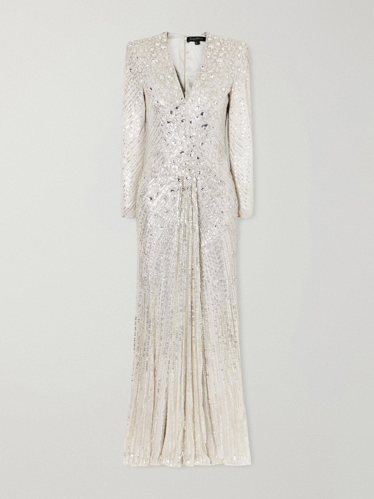 Jenny Packham Eve Sequined Tulle Gown In Silver