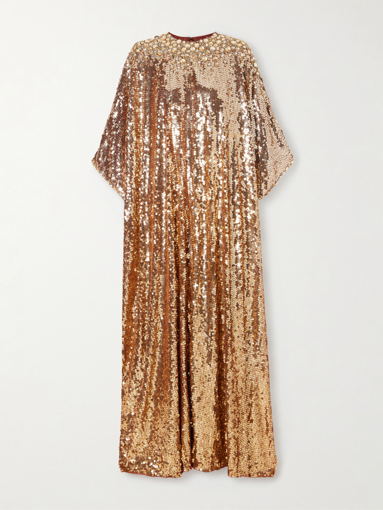 Jenny Packham Fontaine Crystal-embellished Sequined Tulle Gown In Gold