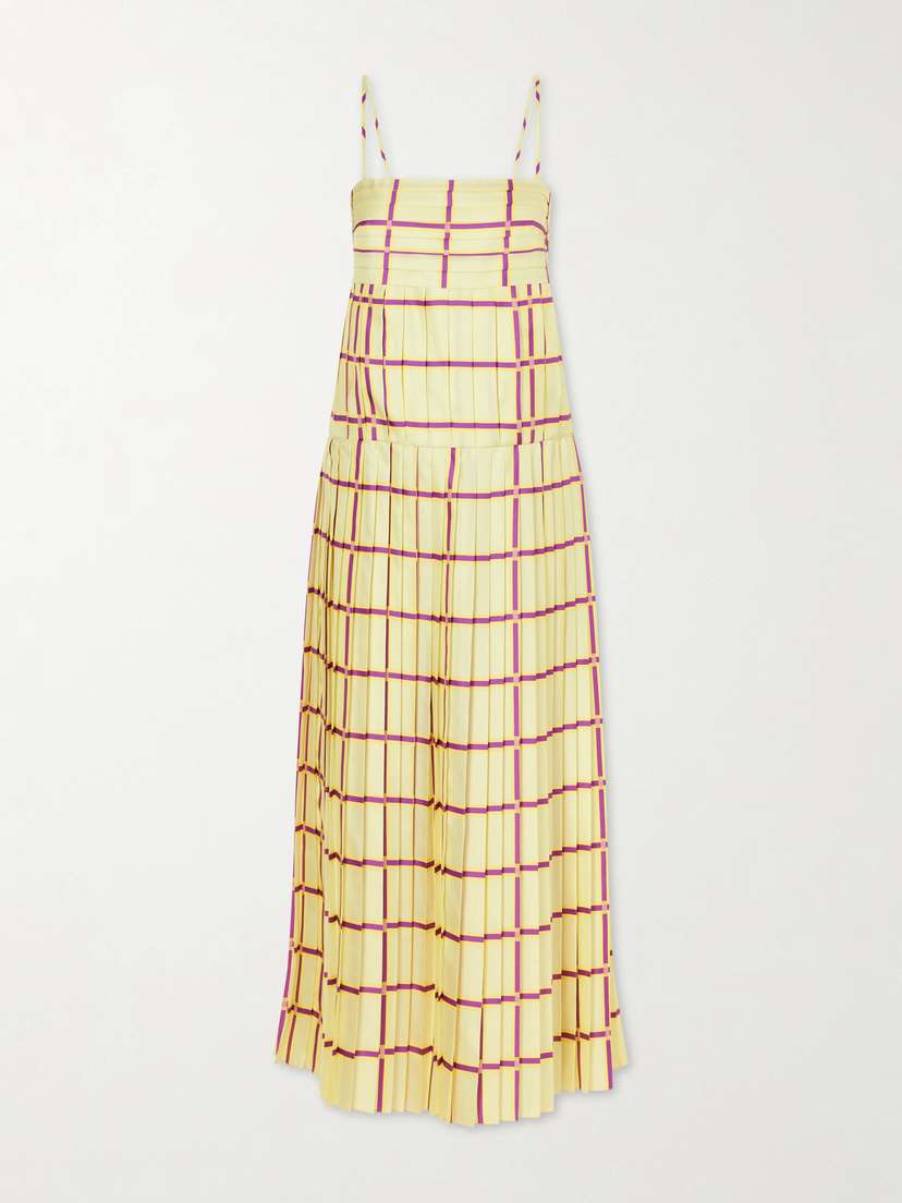 Emilia Wickstead Agata Checked Silk-twill Midi Dress