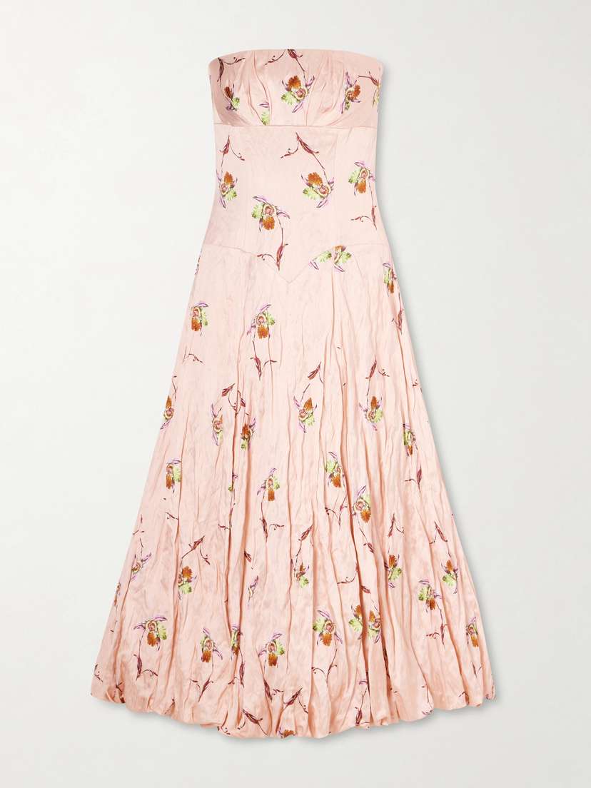 Emilia Wickstead Printed Crinkle-satin Midi Dress
