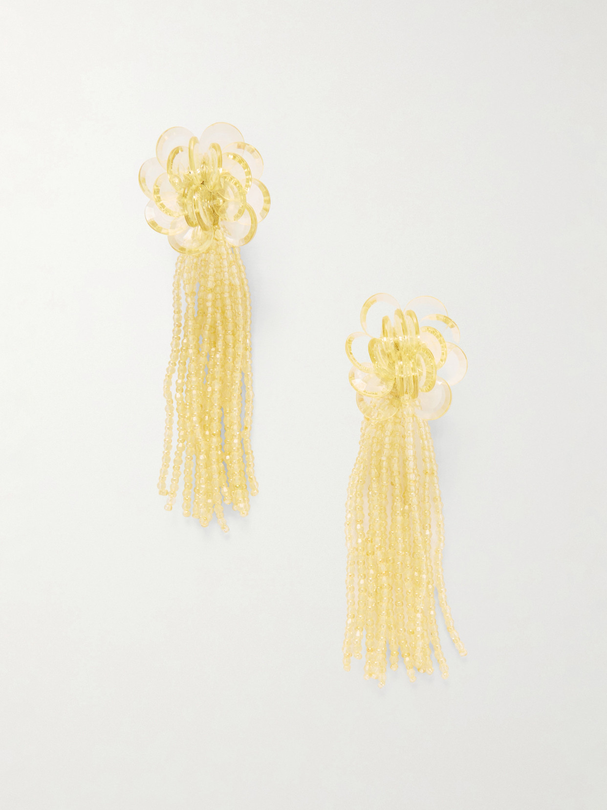 Oscar De La Renta Flower Chandelier Gold-tone Earrings In Yellow
