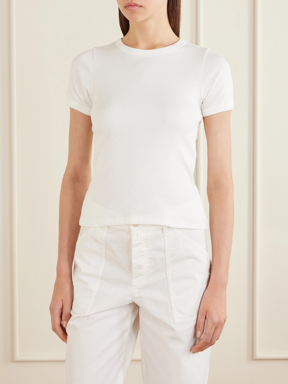 Car ribbed organic cotton-jersey T-shirt, image 4 of 6