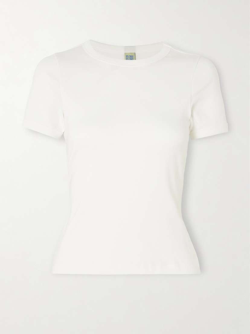 FLORE FLORE Car Ribbed Organic Cotton-jersey T-shirt