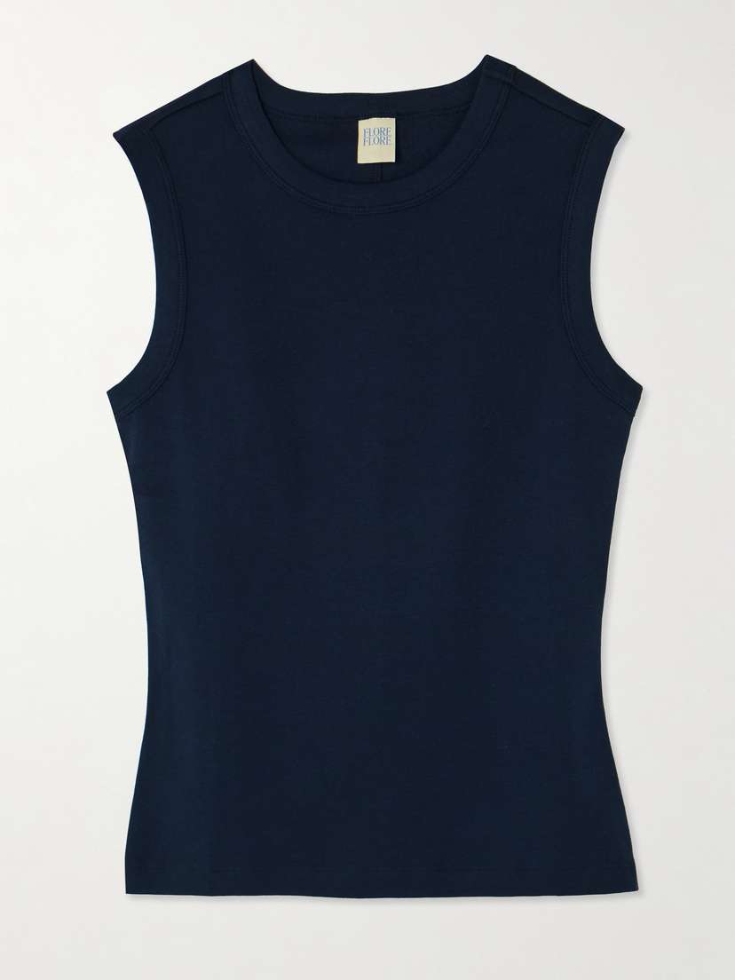 FLORE FLORE Esmé Ribbed Organic Cotton-jersey Tank