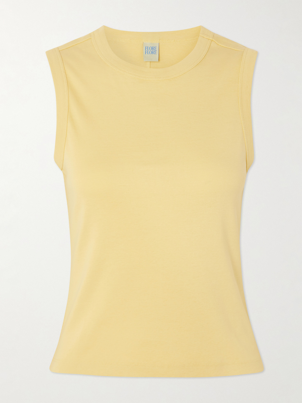 Flore Flore Esmé Ribbed Organic Cotton-jersey Tank In Yellow