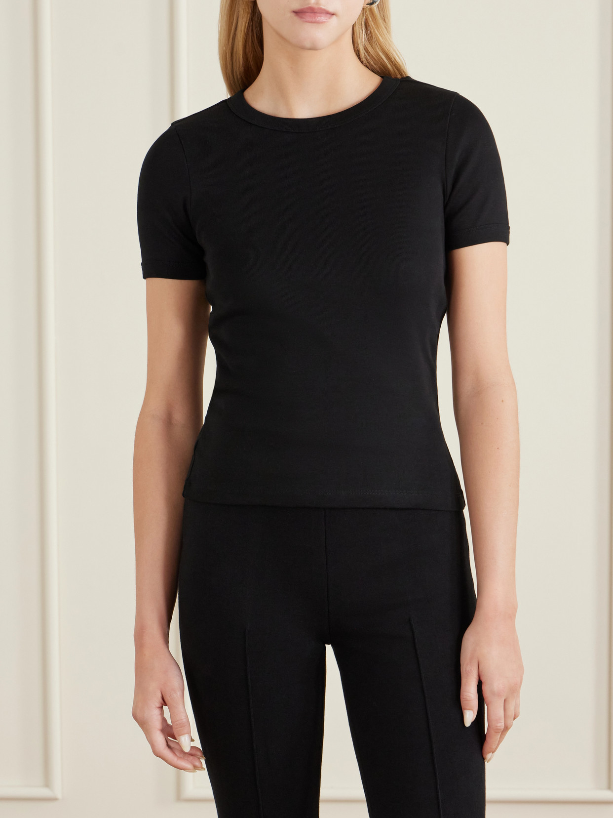 Car Ribbed Organic Cotton-Jersey T-Shirt