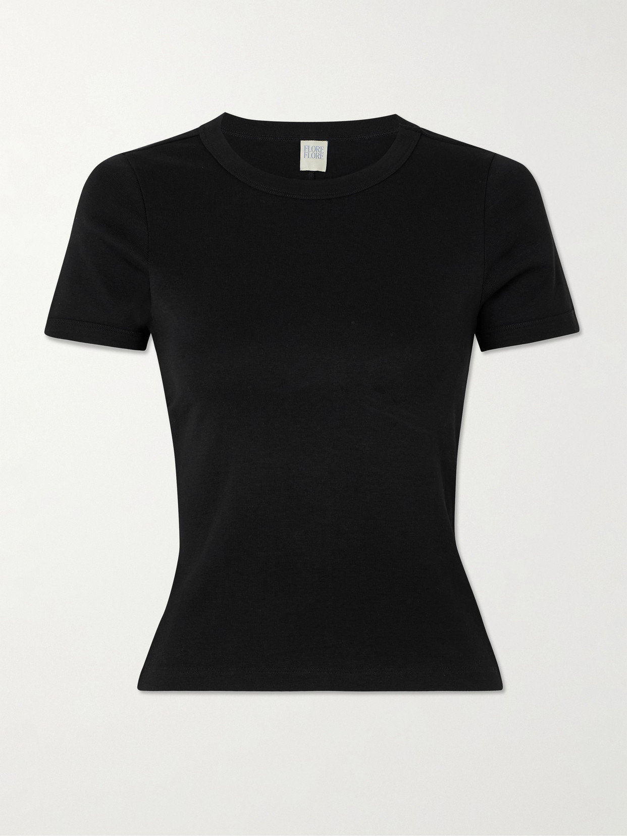 Flore Flore Car Ribbed Organic Cotton-jersey T-shirt In Black
