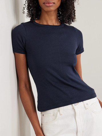 FLORE FLORE Car ribbed organic cotton-jersey T-shirt
