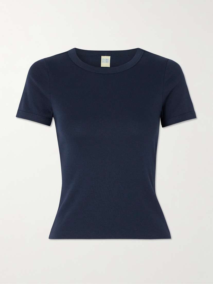 FLORE FLORE Car Ribbed Organic Cotton-jersey T-shirt