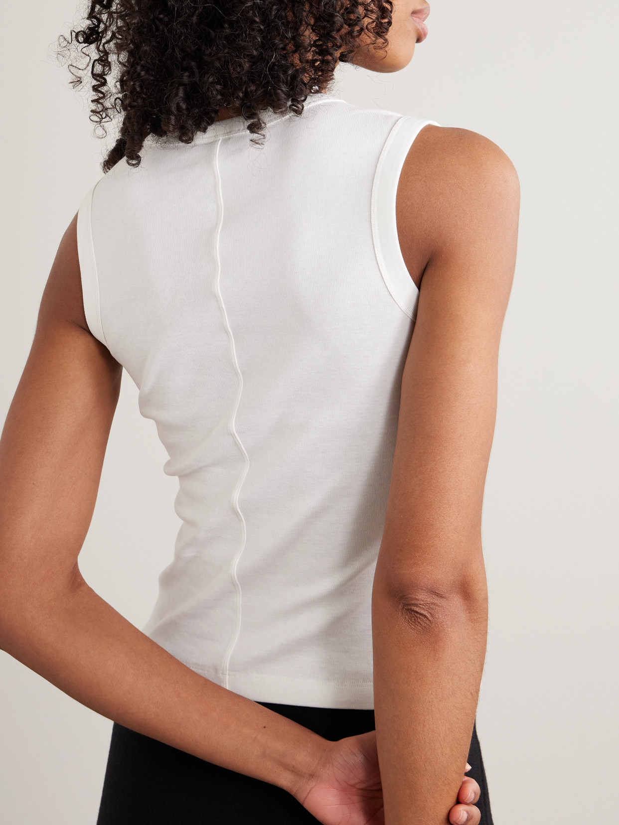 Esmé Ribbed Organic Cotton-Jersey Tank