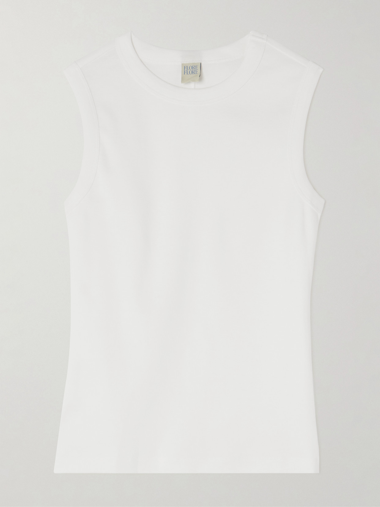 Flore Flore Esmé Ribbed Organic Cotton-jersey Tank In White