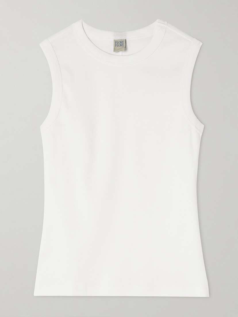FLORE FLORE Esmé Ribbed Organic Cotton-jersey Tank