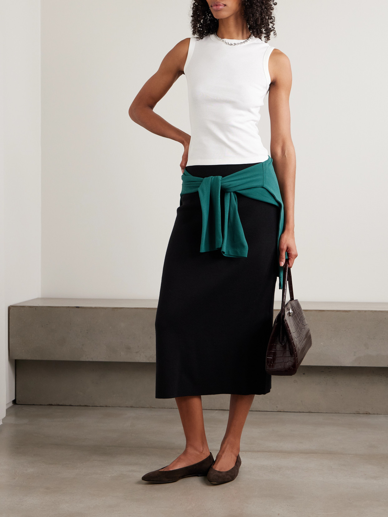 Esmé Ribbed Organic Cotton-Jersey Tank