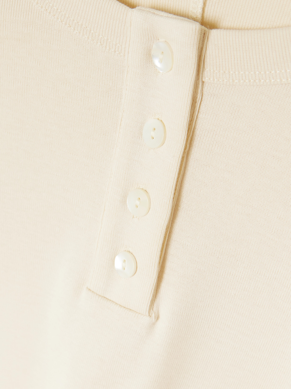 Jess Ribbed Organic Cotton-Jersey Henley Top
