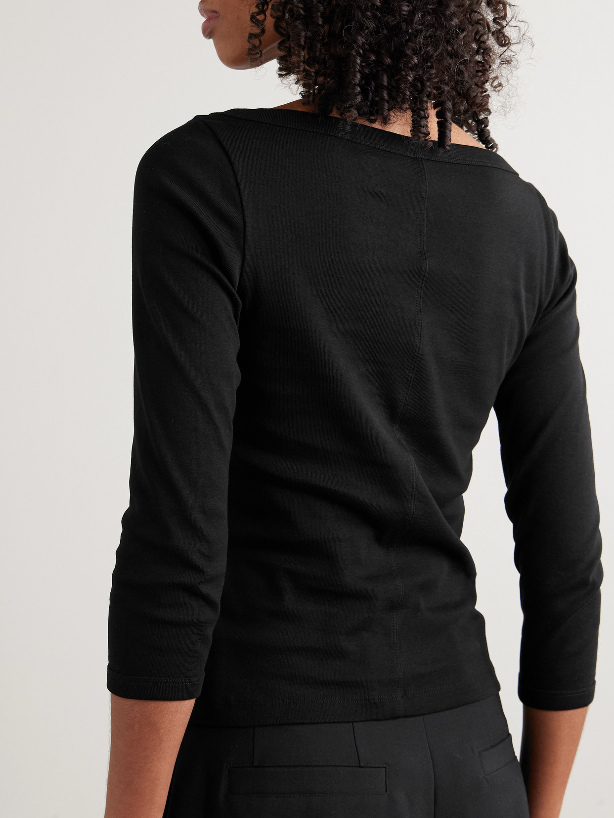 Steffi Ribbed Organic Cotton-Jersey T-Shirt