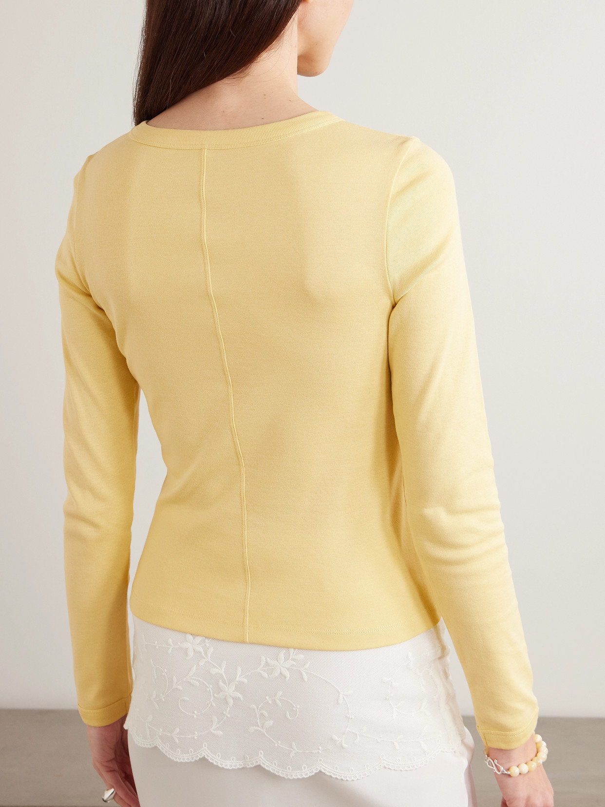 Flore Flore Max Organic Cotton-jersey T-shirt In Yellow