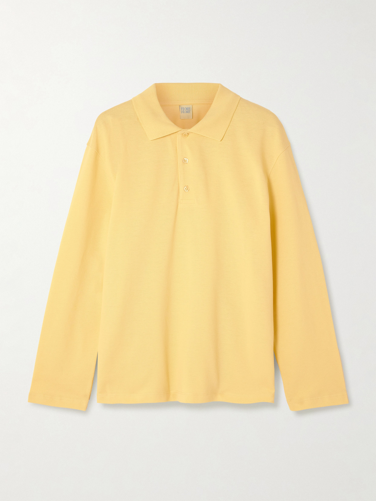 Flore Flore Diana Organic Cotton-piqué Polo Shirt In Yellow