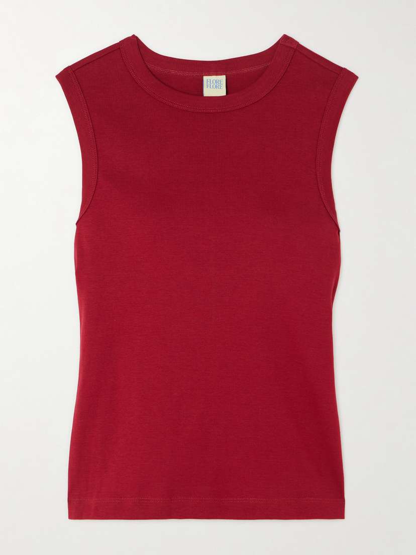 FLORE FLORE Esmé Ribbed Organic Cotton-jersey Tank
