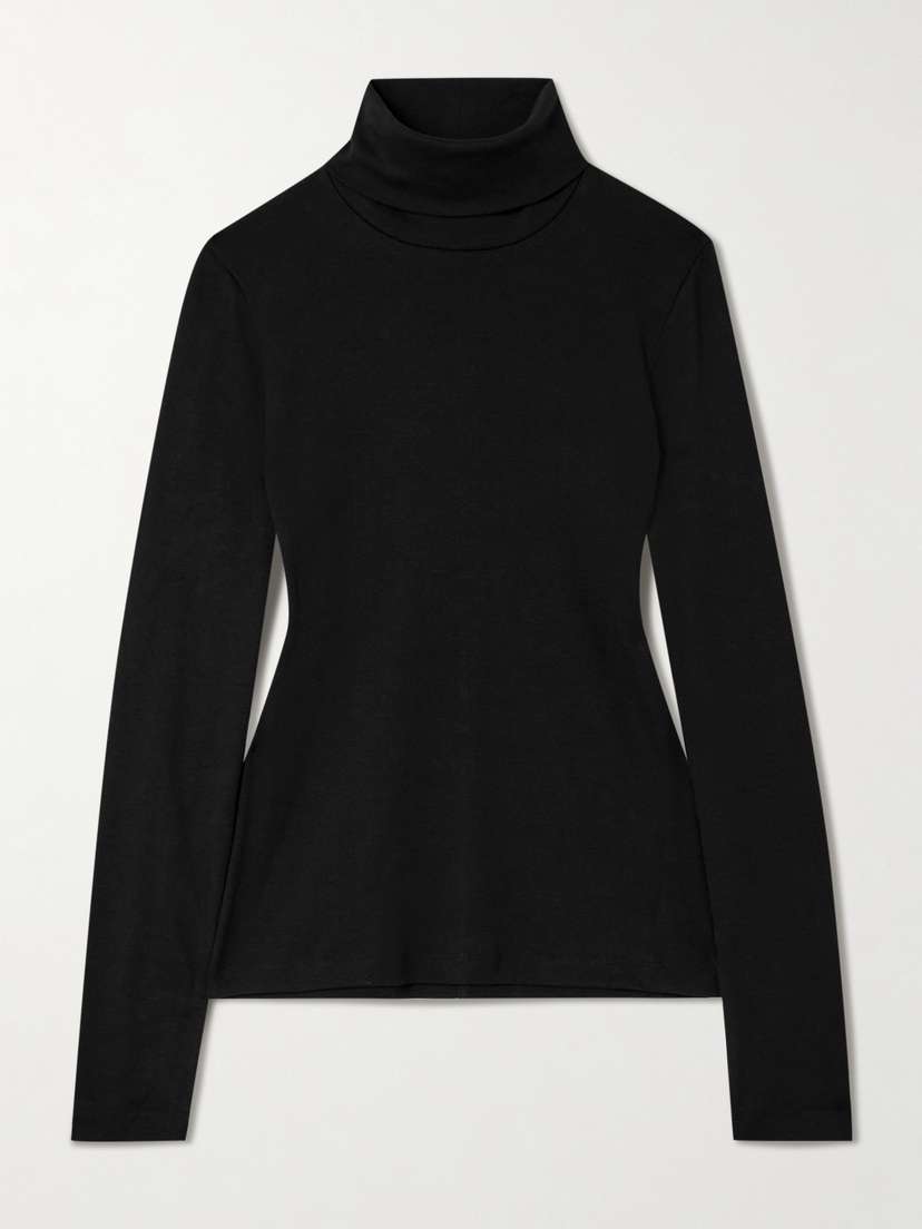 FLORE FLORE Dinah Ribbed Organic Cotton-jersey Turtleneck Top