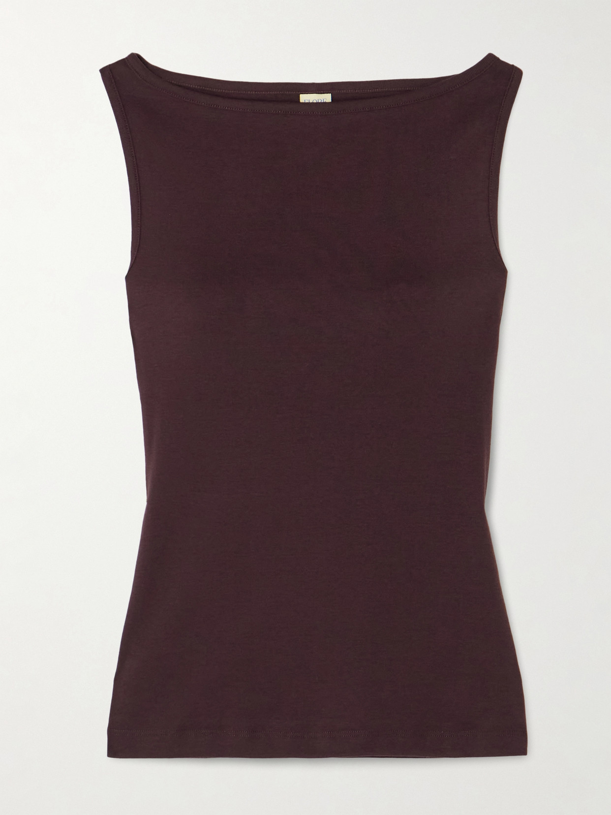 Flore Flore Timmi Ribbed Organic Cotton Tank In Brown