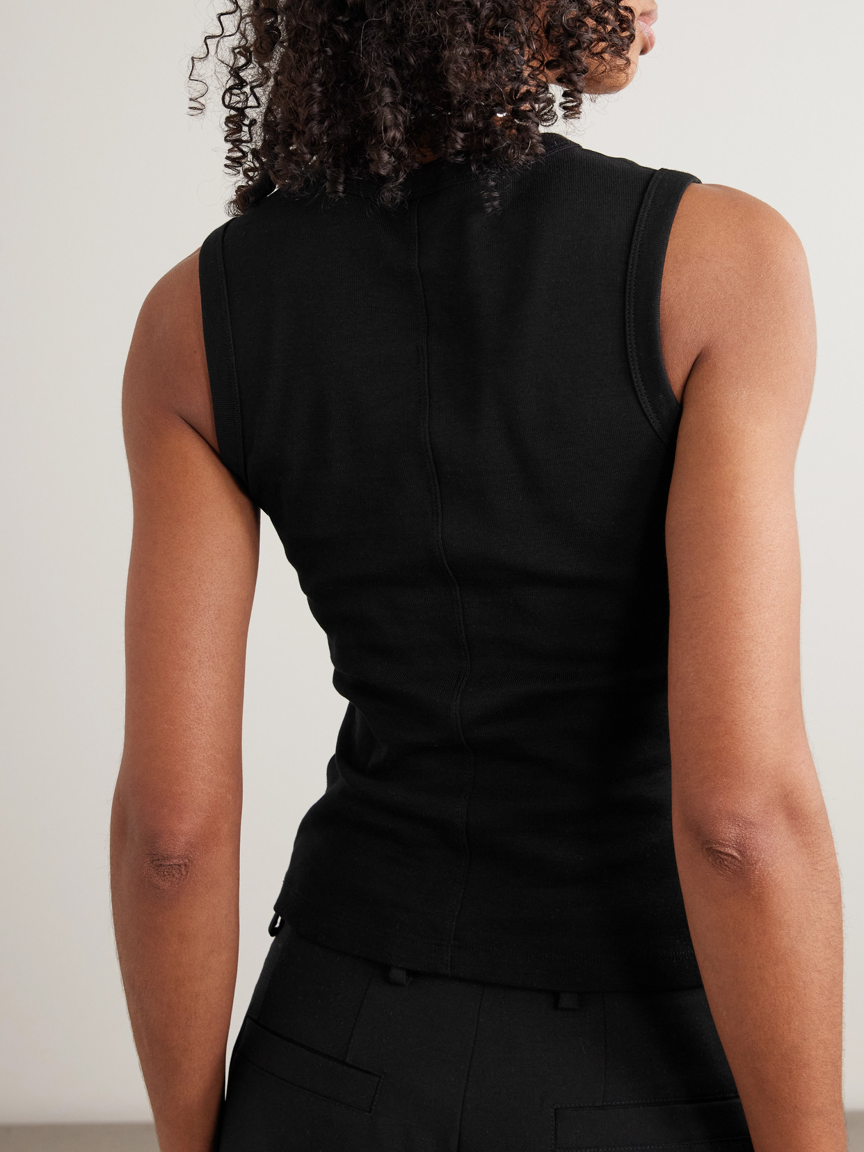 Esmé Ribbed Organic Cotton-Jersey Tank