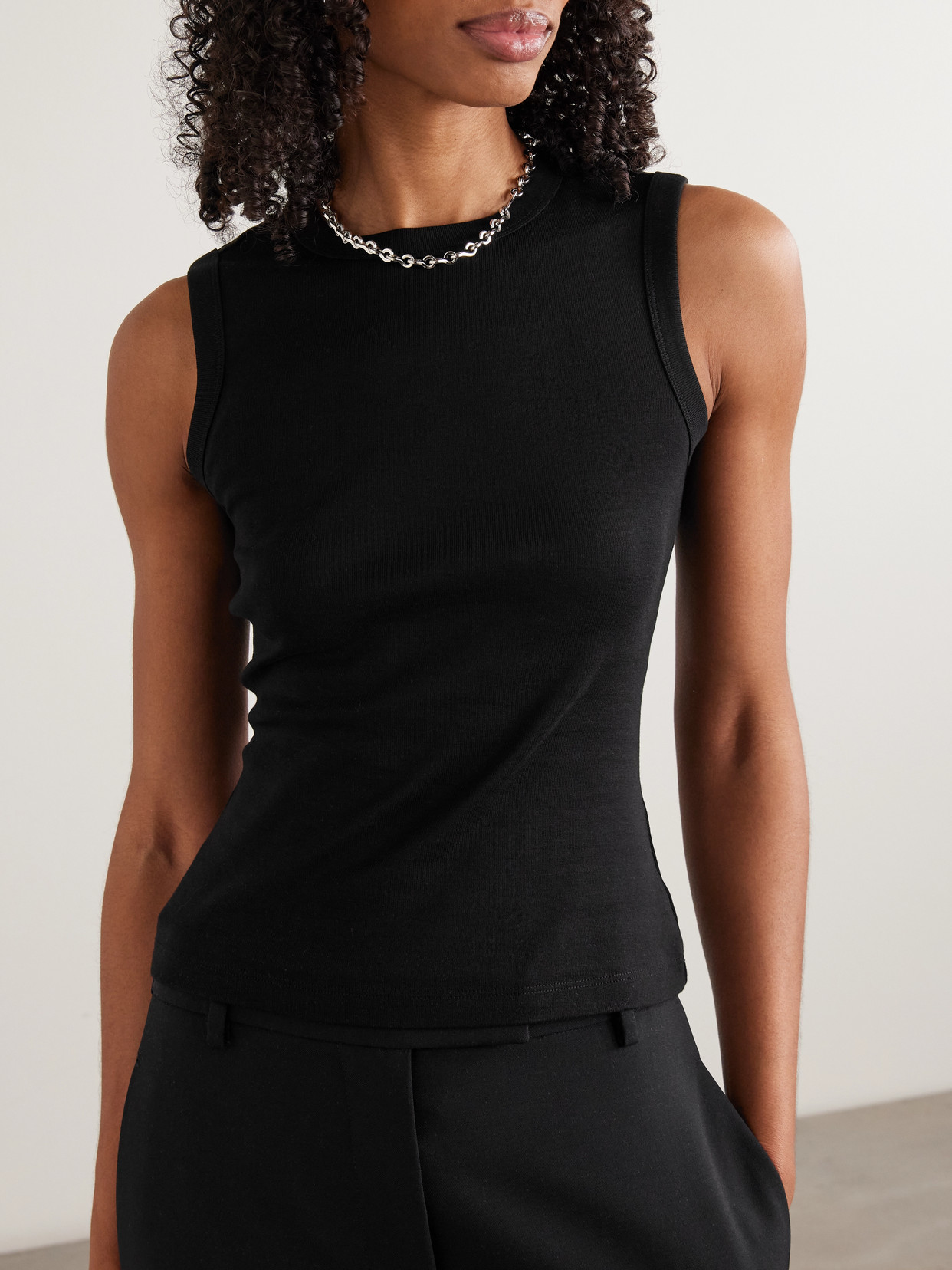 Esmé Ribbed Organic Cotton-Jersey Tank