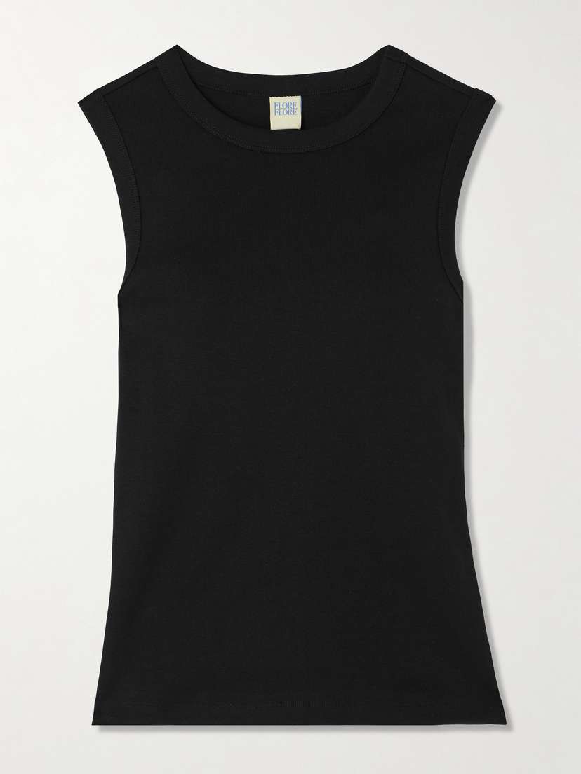 FLORE FLORE Esmé Ribbed Organic Cotton-jersey Tank