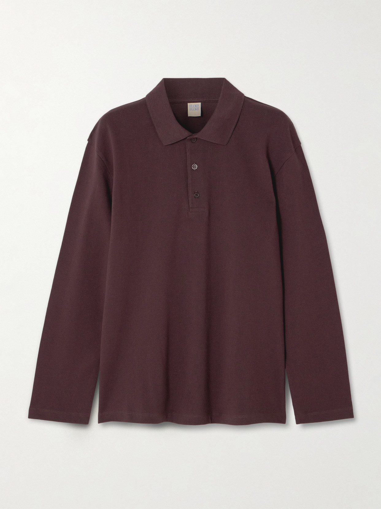 Flore Flore Diana Organic Cotton-piqué Polo Shirt In Brown