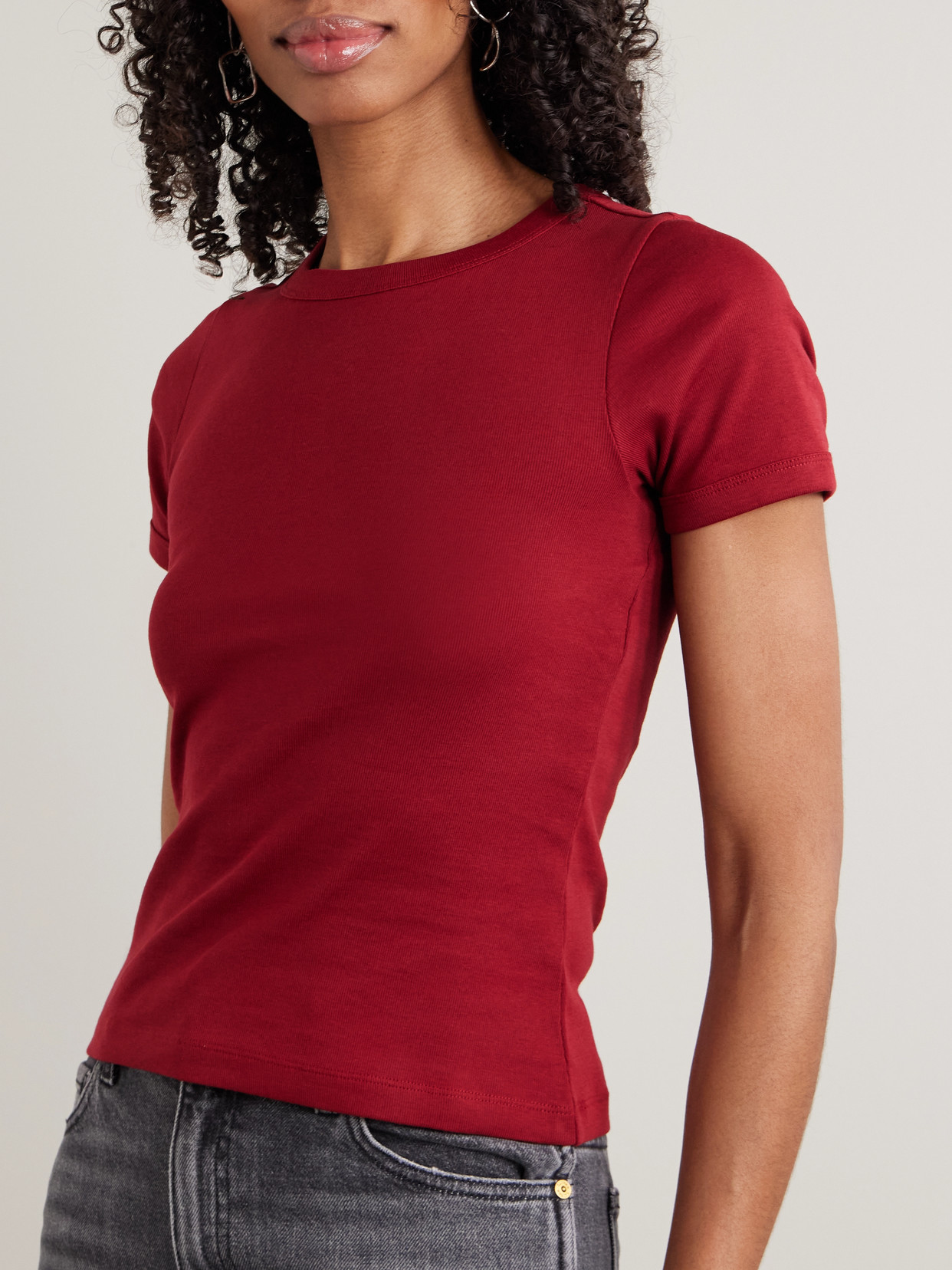 Car Ribbed Organic Cotton-Jersey T-Shirt