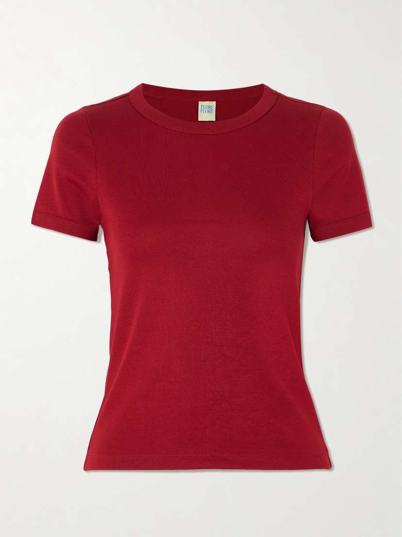 FLORE FLORE Car Ribbed Organic Cotton-jersey T-shirt