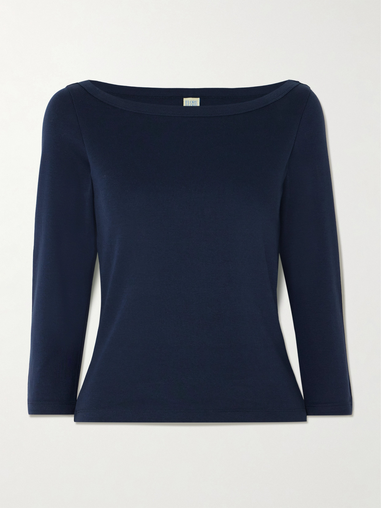 Flore Flore Steffi Ribbed Organic Cotton-jersey T-shirt In Blue