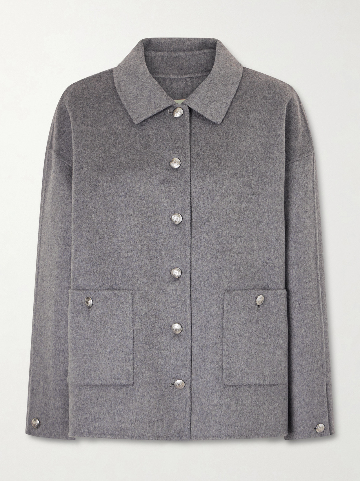 Anine Bing Luca Wool And Cashmere-blend Jacket In Gray