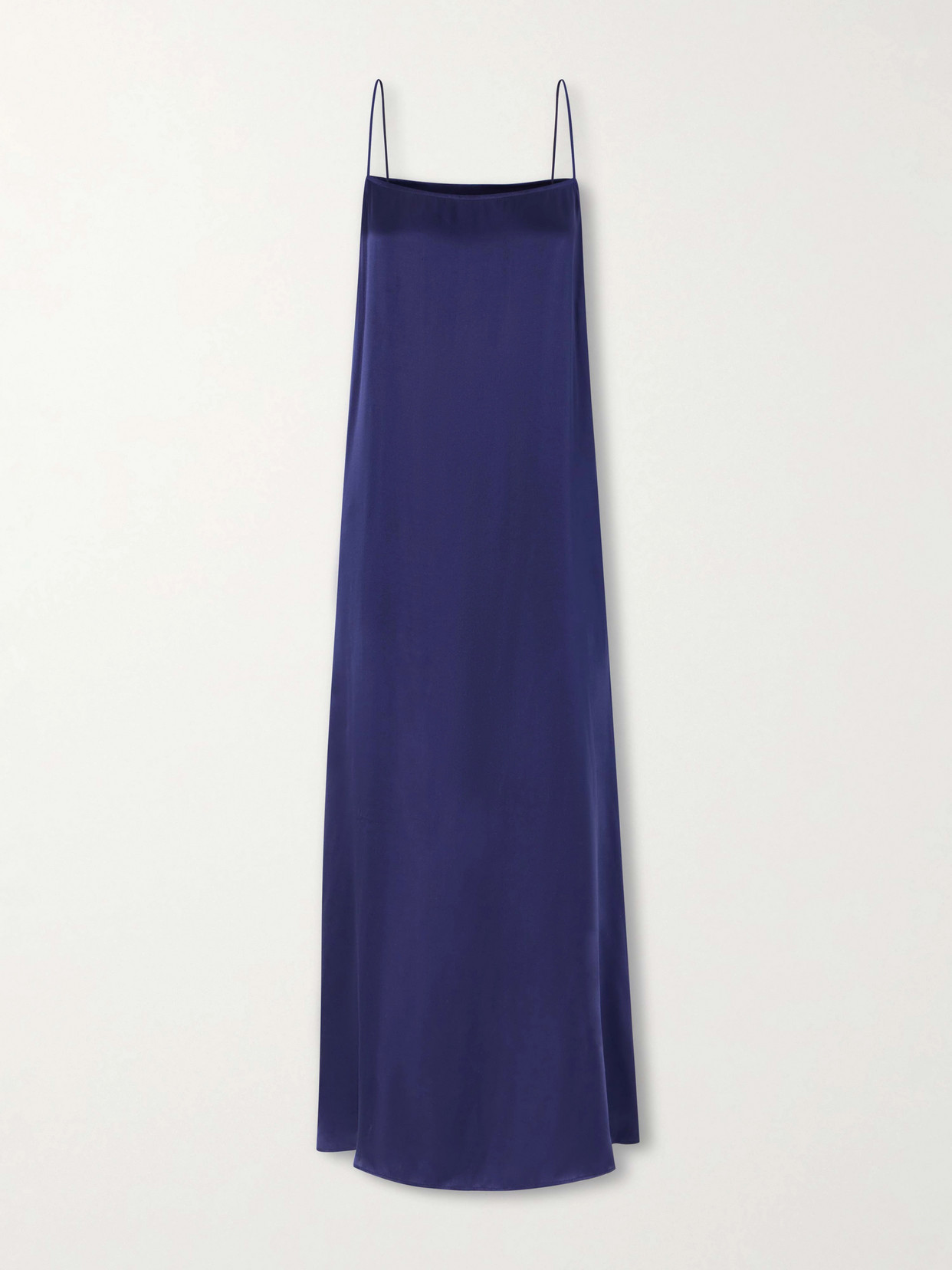 Anine Bing Mae Silk Satin Maxi Dress In Blue