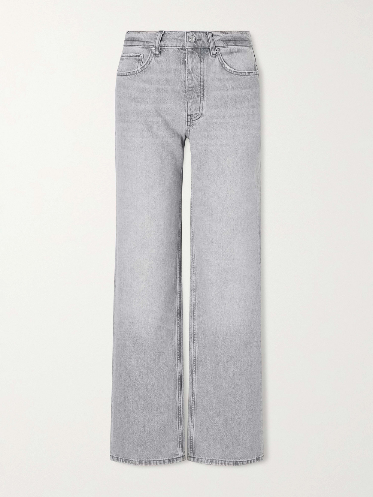 Anine Bing Hugh Mid-rise Wide-leg Jeans In Blue