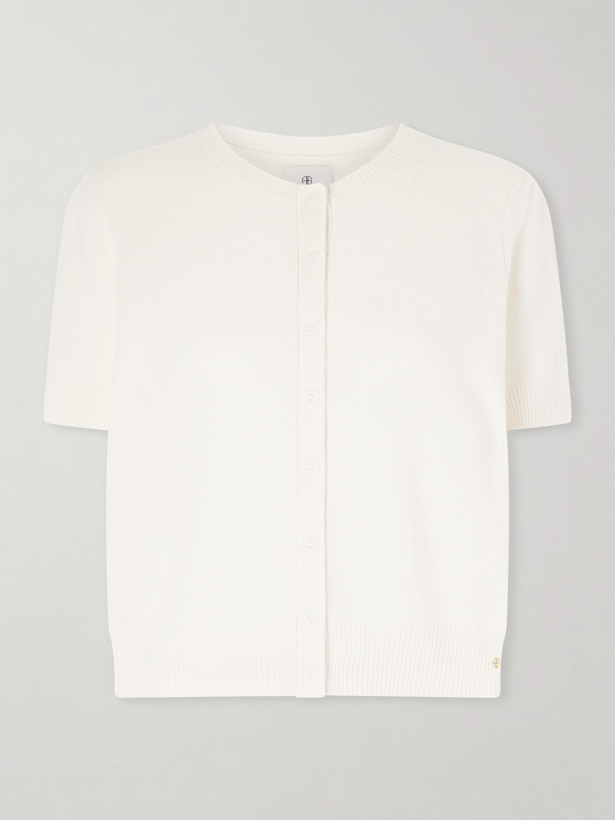 Anine Bing Gracie Cashmere Cardigan In White