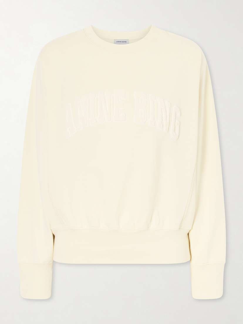 Anine Bing Appliquéd Cotton-fleece Sweatshirt | Thumbnail 6 Anine Bing Appliquéd Cotton-fleece Sweatshirt | Thumbnail 6