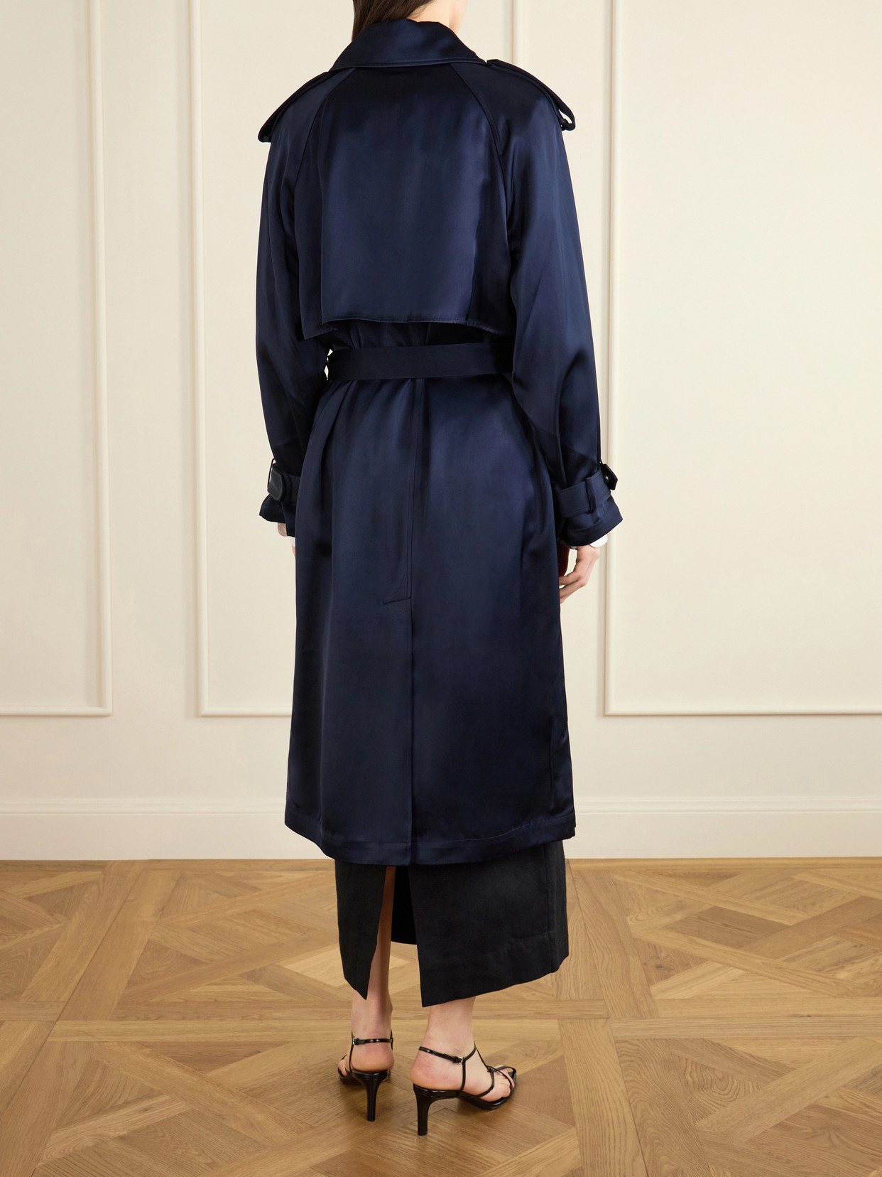 Rickie Double-Breasted Belted Trench Coat