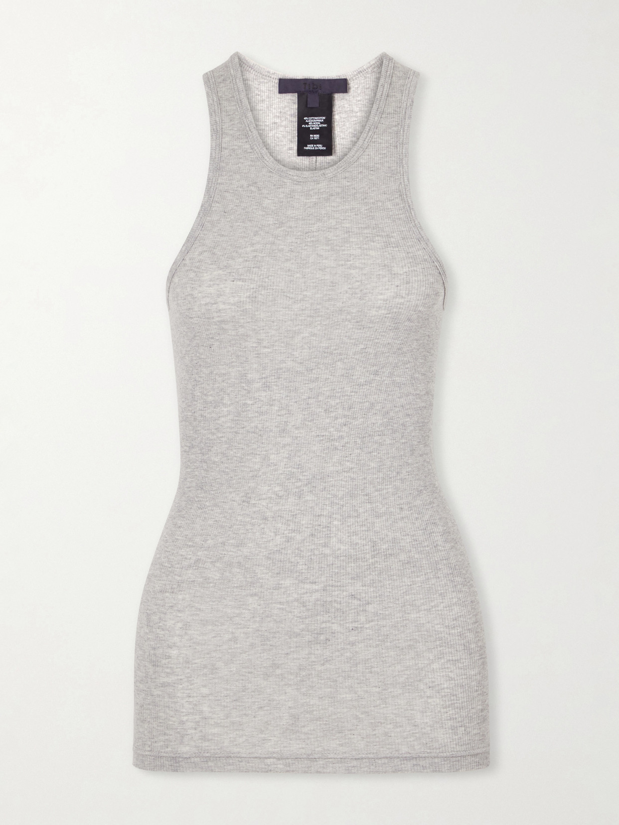 Tibi Cotton-blend Tank In Gray