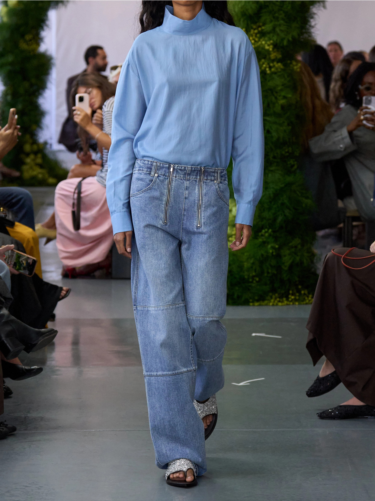 Lyocell And Silk-Blend Turtleneck Blouse