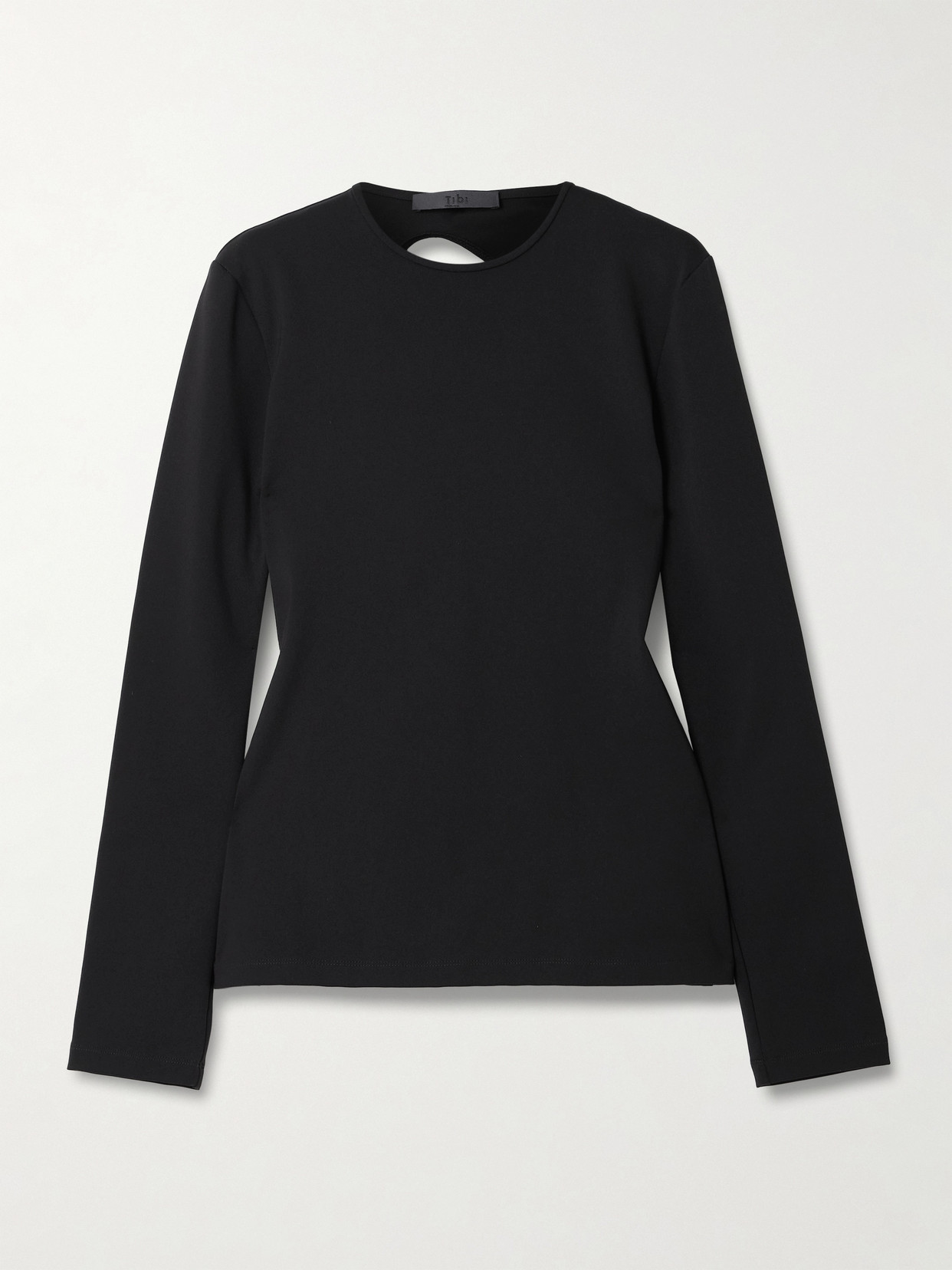 Tibi Cutout Stretch-jersey T-shirt In Black