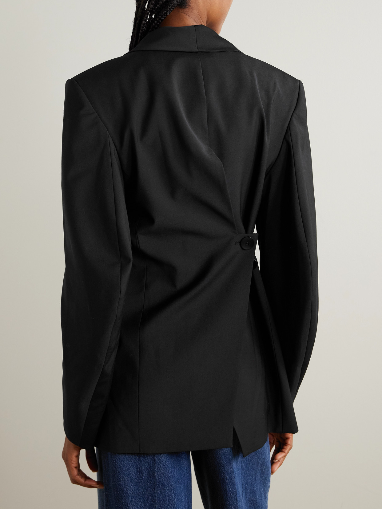 Tibi Woven Blazer In Black