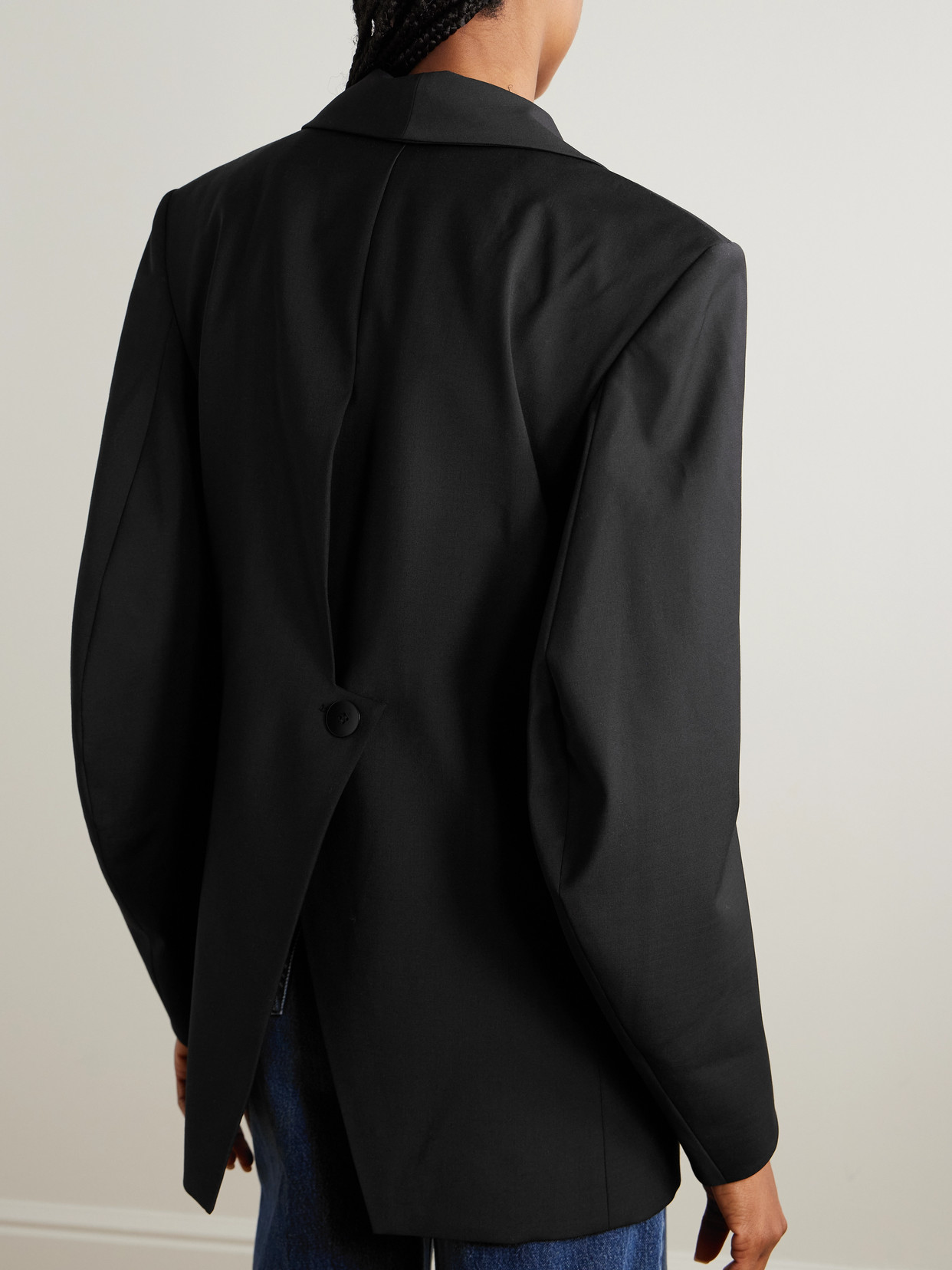 Tibi Woven Blazer In Black