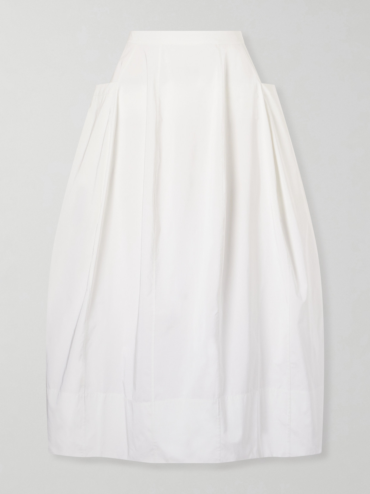 Tibi Lantern Paneled Shell Skirt In White