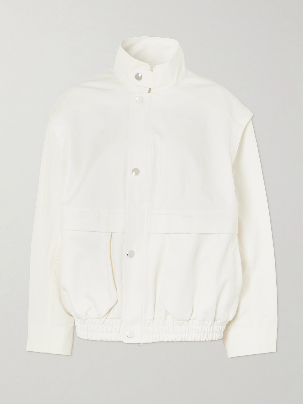 Tibi Paneled Cotton-twill Jacket In White