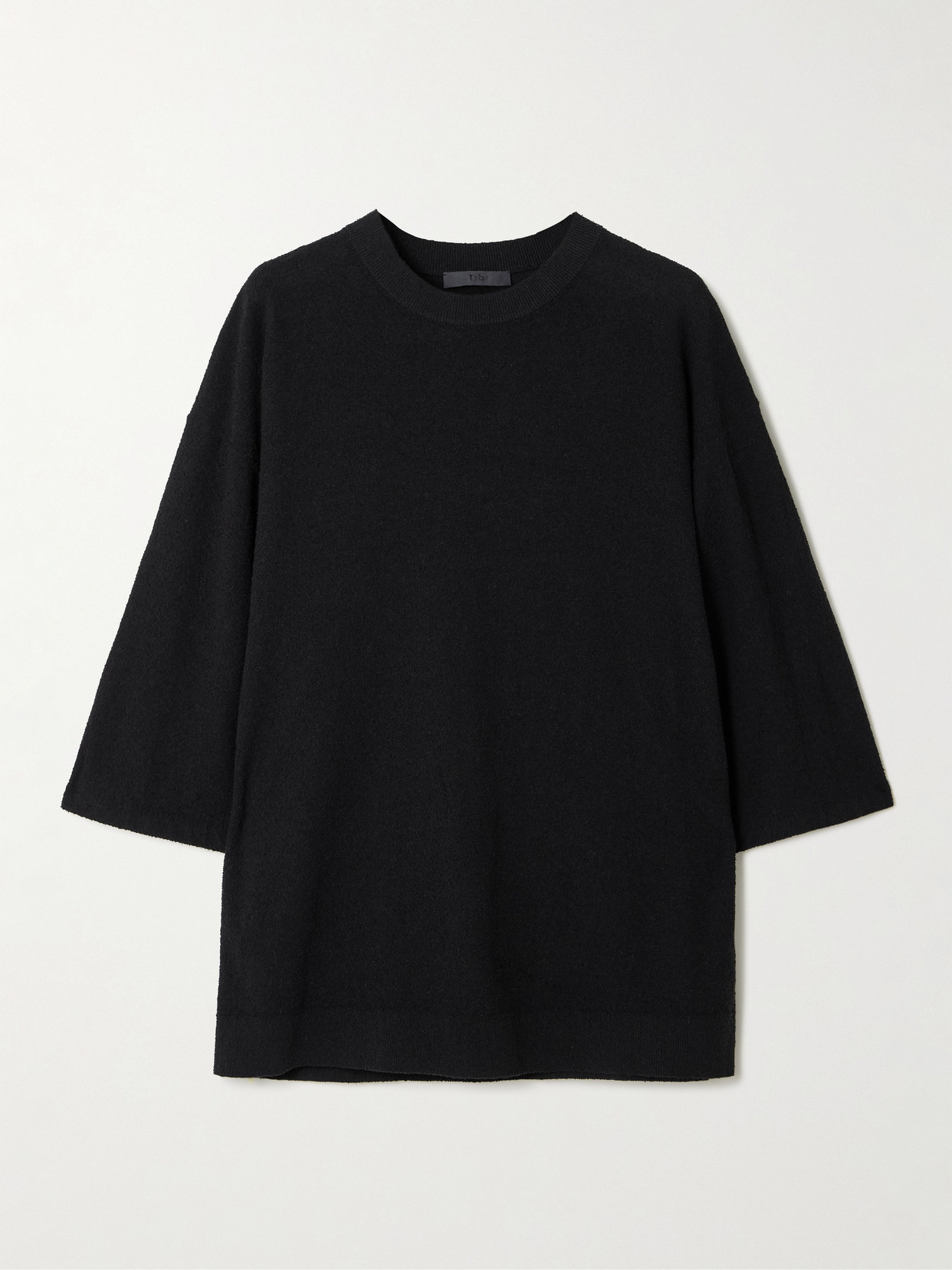 Tibi Sable Cotton-blend Jersey T-shirt In Black