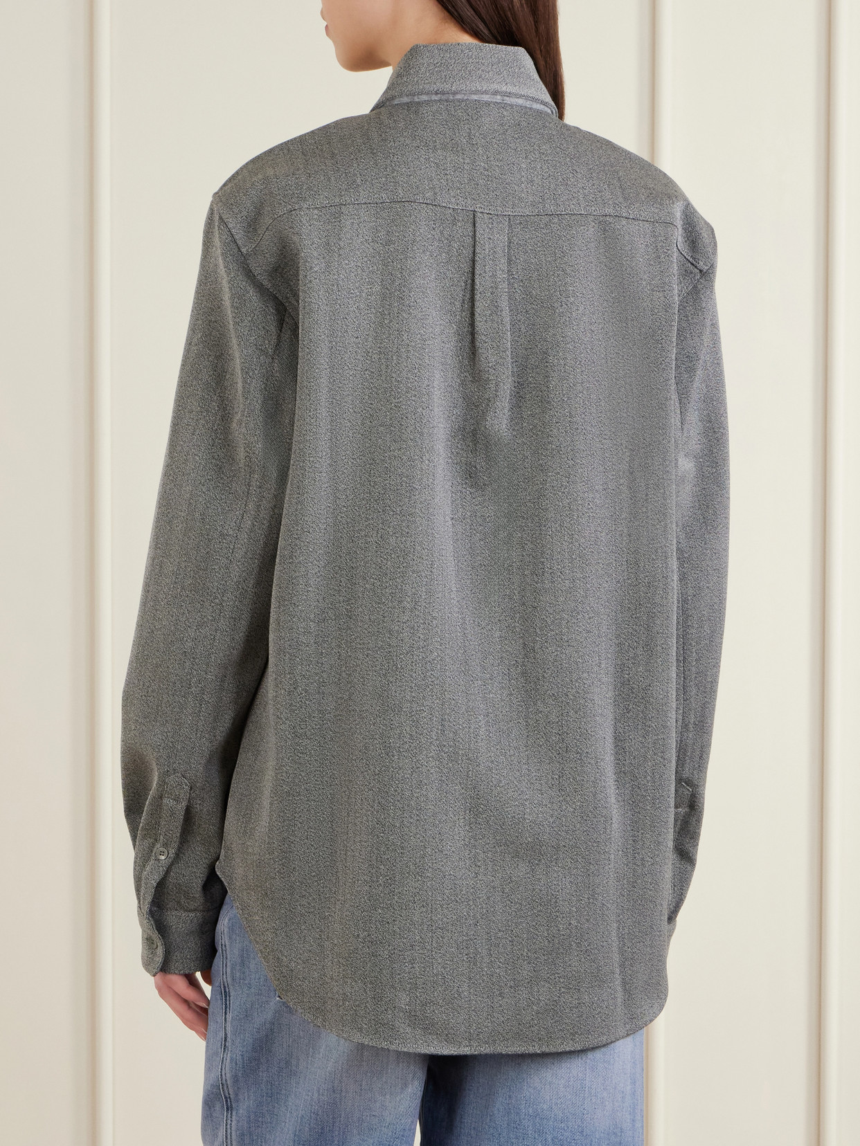 Mélange Virgin Wool Zip-Up Jacket