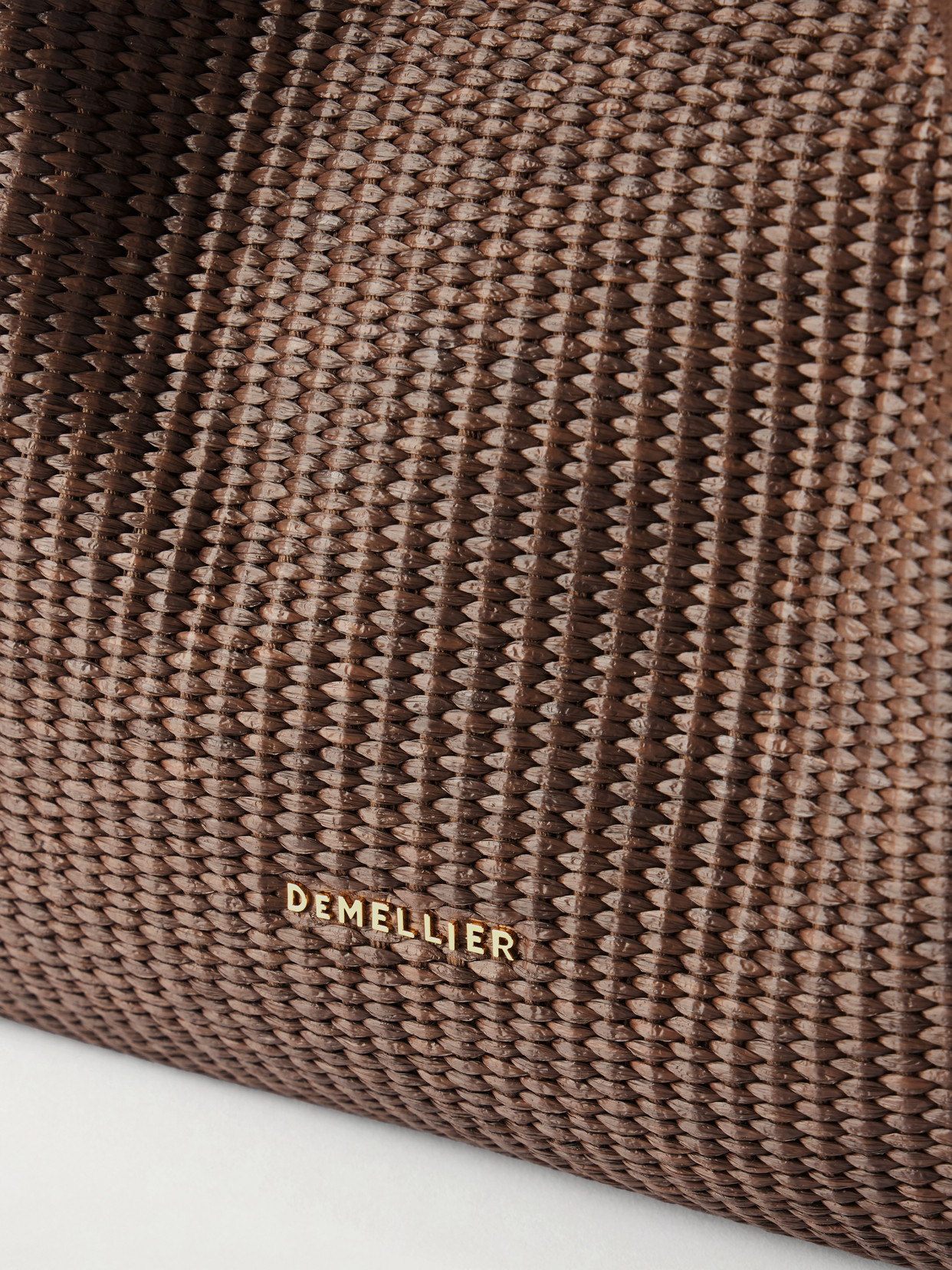 The New York Large Leather-Trimmed Raffia Tote