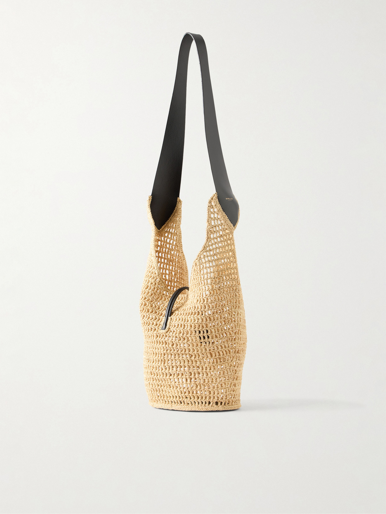 The Siena Leather-Trimmed Raffia Tote