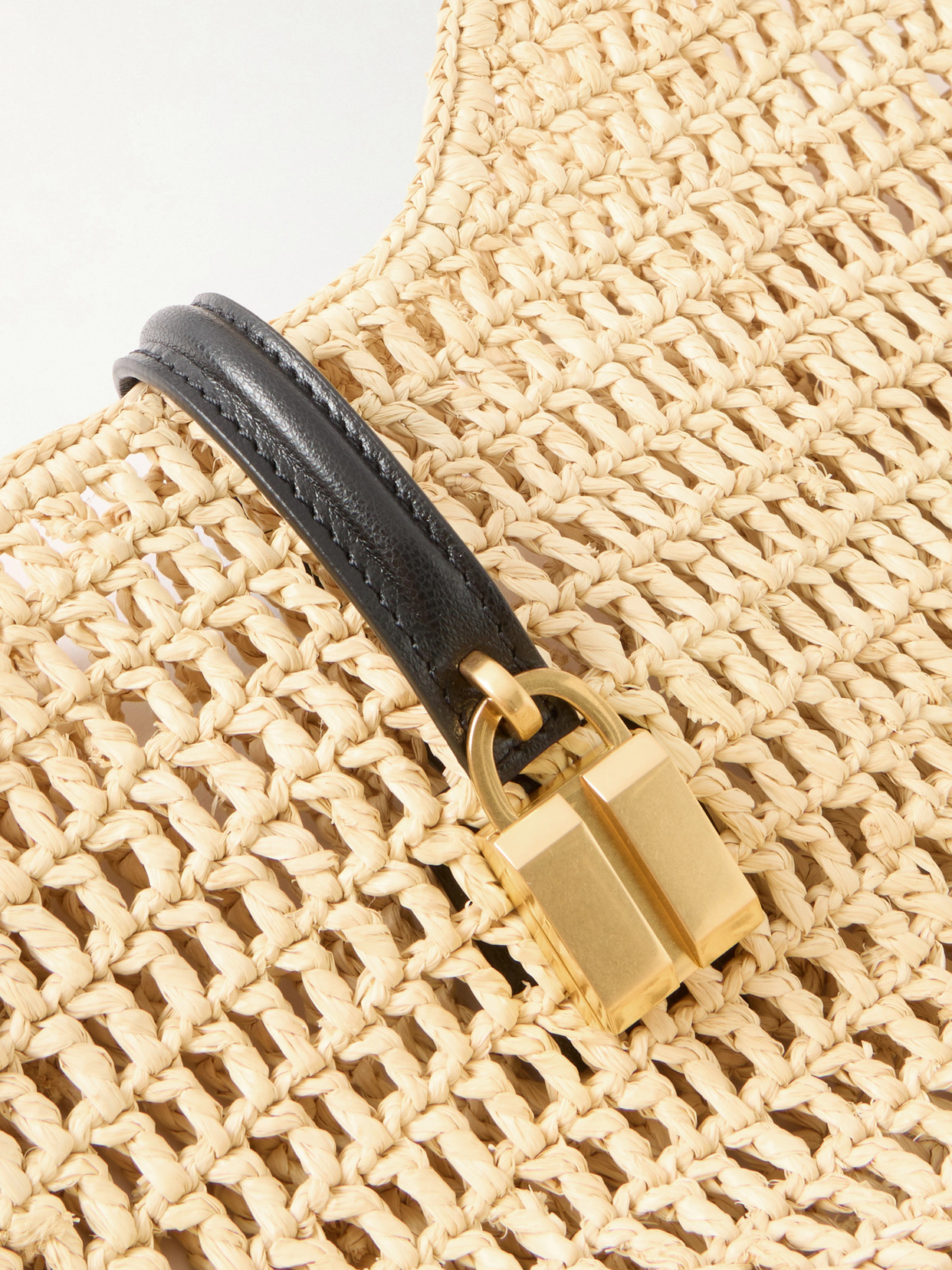 The Siena Leather-Trimmed Raffia Tote