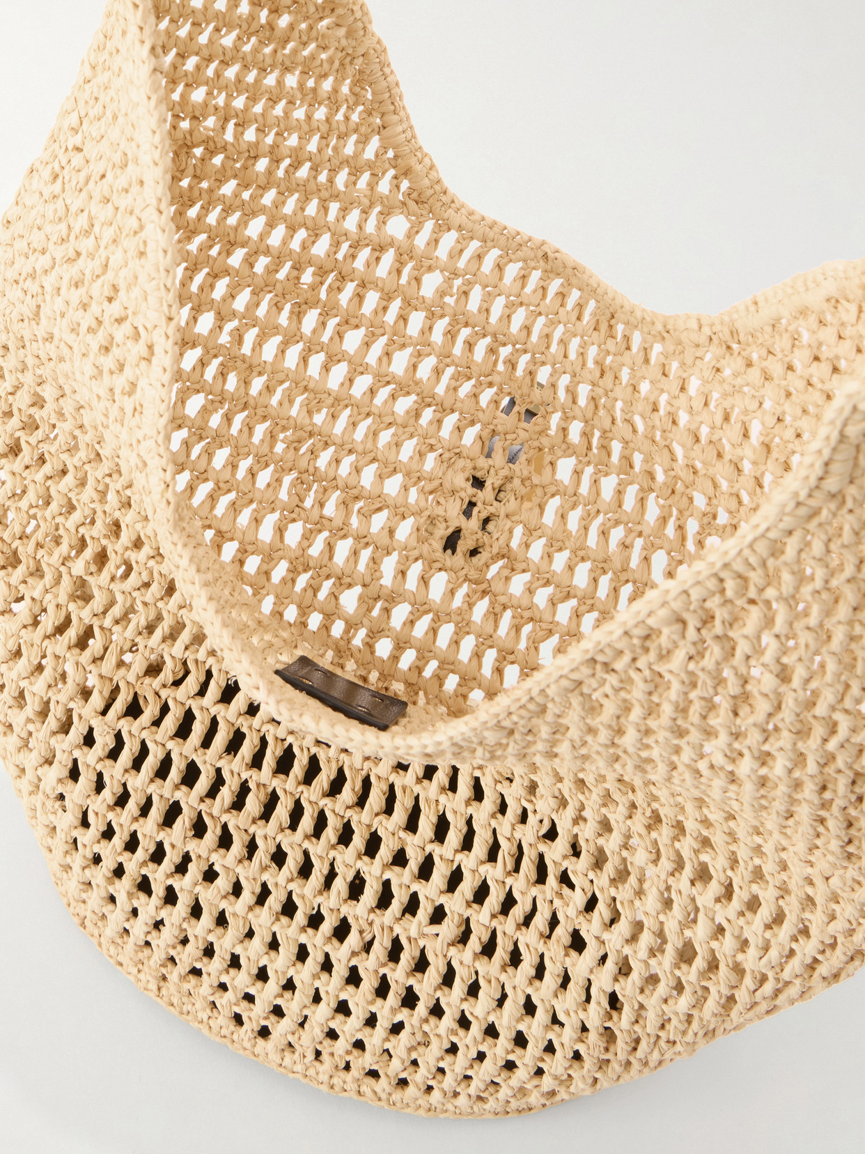 The Siena Leather-Trimmed Raffia Tote